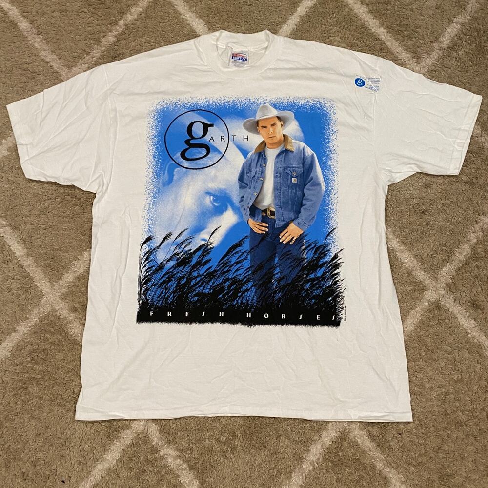 Vintage Autographed 90s Garth Brooks Fresh Horses Tour Shirt Mens XXL Deadstock